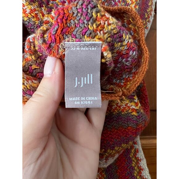 J. Jill Women's 100% Acrylic Multicolor Rainbow Stripe Infinity Scarf One Size - Picture 3 of 6